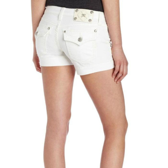 Miss Me Pants - Miss Me White Flap Pockets Shorts